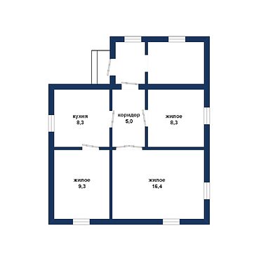 Одноэтажный жилой дом в д. Посеничи - 530143, план 1