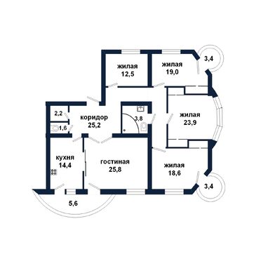 Пятикомнатная квартира, Кирова ул. - 550108, план 1