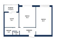 Двухкомнатная квартира, Шапошника ул.-560019, мини фото 1