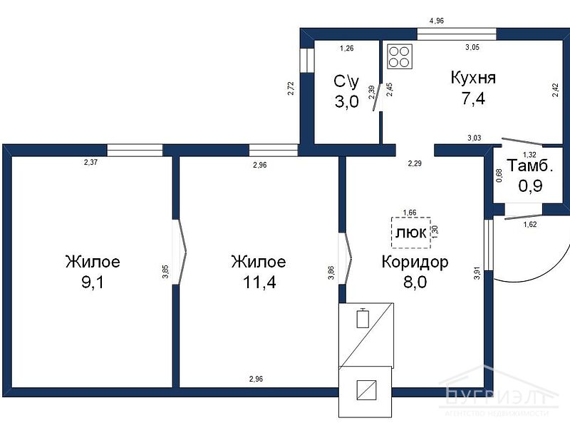 Часть дома с двумя комнатами, Ломоносова ул. - 510077, фото 1