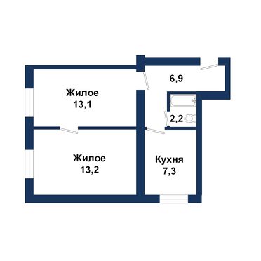 Двухкомнатная квартира, Иркутско-Пинской дивизии ул. - 550062, план 1
