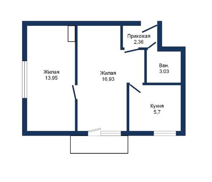 Двухкомнатная квартира, пл. Ленина, 560120