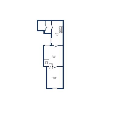 Двухкомнатная квартира, Разина ул. - 560034, план 1