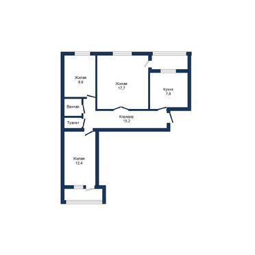 Трехкомнатная квартира, Ясельдовская ул. - 560047, план 1